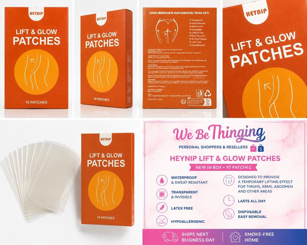Heynip Lift & Glow Patches Thigh Lift Tape 10 Count Waterproof Invisible New
